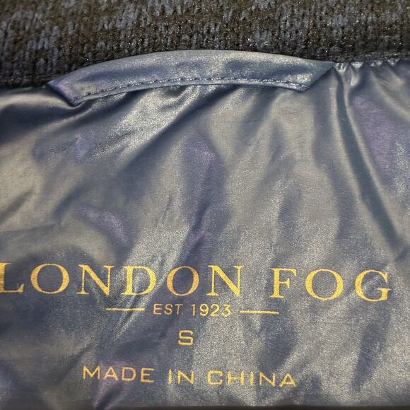 London Fog Hybrid Softshell Puffer Jacket Navy Zip Front Women’s Size Small - Picture 5 of 7
